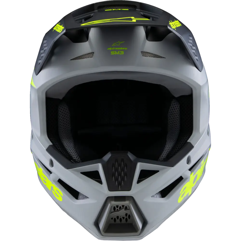 ALPINESTARS Youth SM3 Helmet - Radium - Matte Gray/Black/Yellow Fluo - Large 8301825-9510-YL