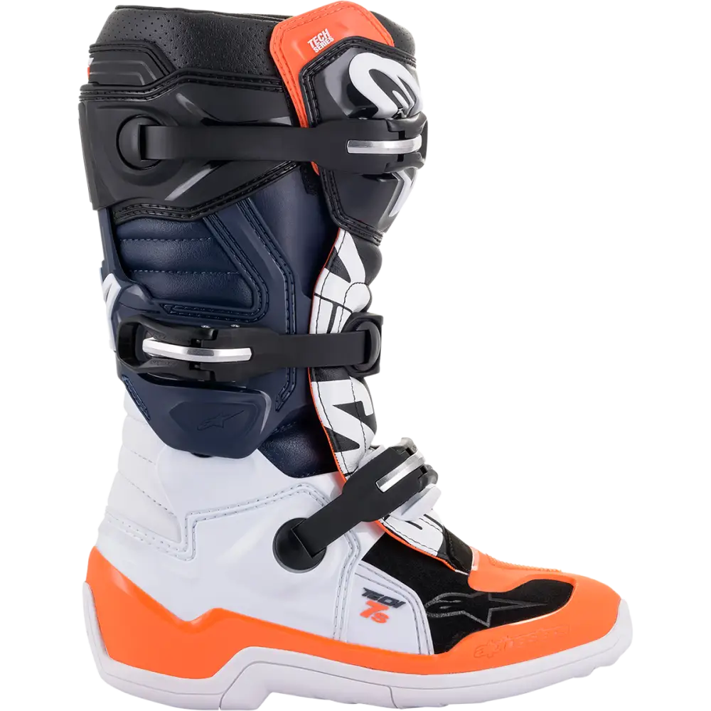 ALPINESTARS Youth Tech 7S Boots - Black/Orange/White - US 4 2015017-1241-4