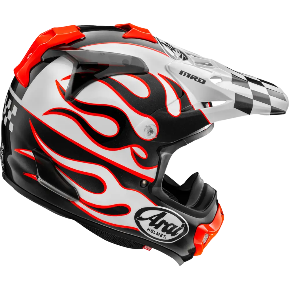 ARAI HELMETS VX-Pro4 Helmet - Flame - White - Large 0110-8956 - Offroad Full Face 1 Pc Adult Helmet