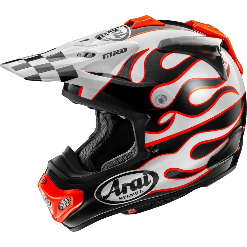 ARAI HELMETS VX-Pro4 Helmet - Flame - White - Large 0110-8956 - Offroad Full Face 1 Pc Adult Helmet