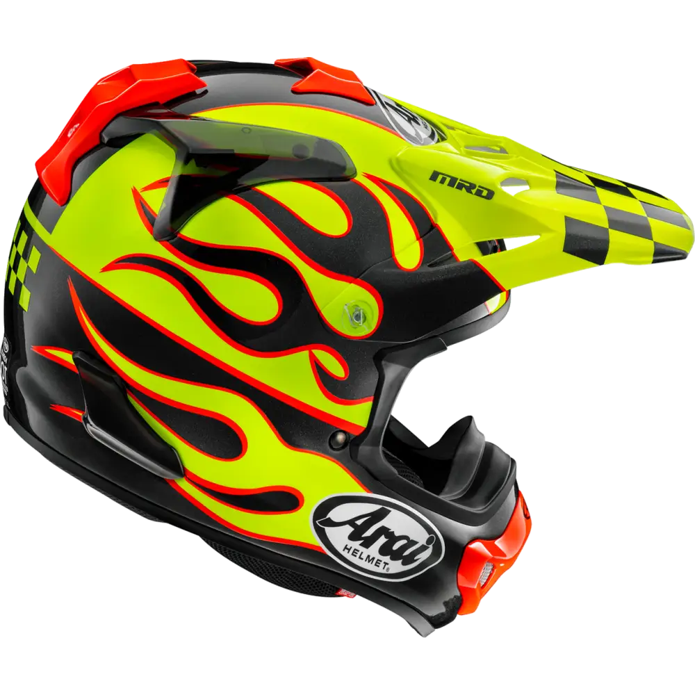 ARAI HELMETS VX-Pro4 Helmet - Flame - Yellow - Large 0110-8962 - Offroad Full Face 1 Pc Adult Helmet