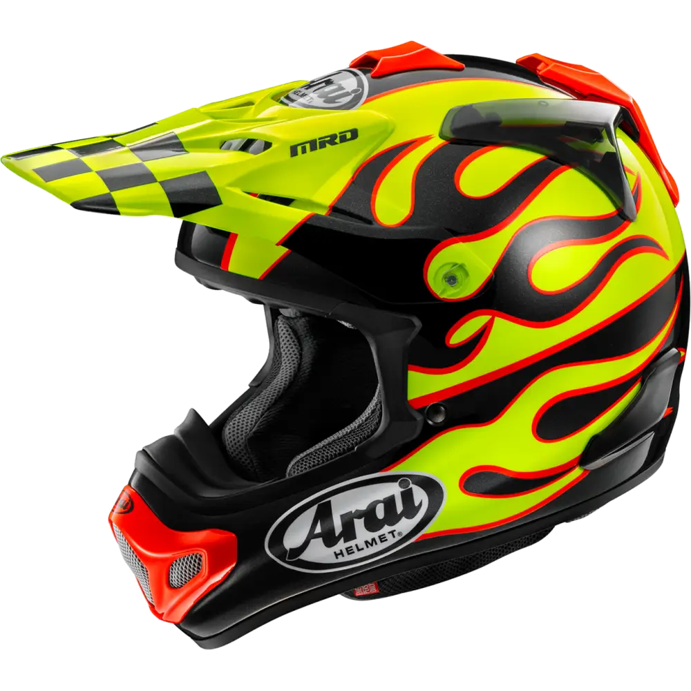 ARAI HELMETS VX-Pro4 Helmet - Flame - Yellow - Large 0110-8962 - Offroad Full Face 1 Pc Adult Helmet