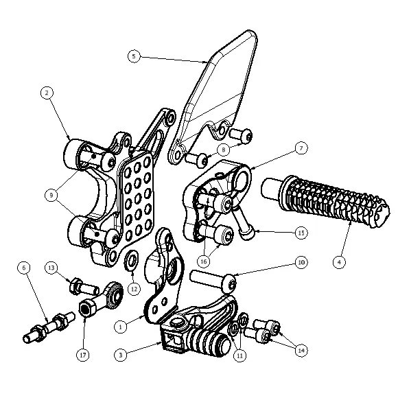 Attack Performance Rear Set Kit Aprilia RSV4 17- | Tuono 17- (Copy) - Rear Set Kit