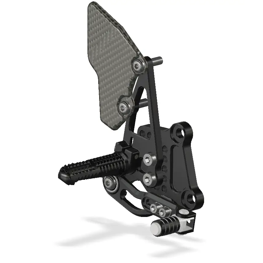 Attack Performance Rear Set Kit Kawasaki Ninja 250-300 Black - Rear Set Kit