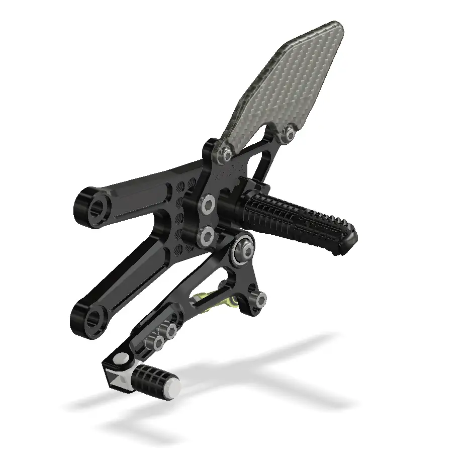 Attack Performance Rear Set Kit Kawasaki ZX10R 06-10 - Black - Rear Set Kit