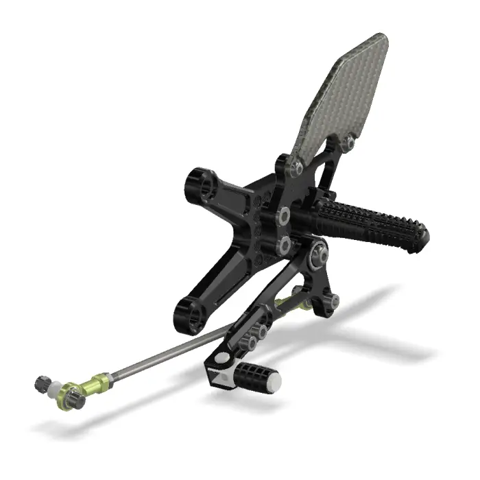 Attack Performance Rear Set Kit Kawasaki ZX6R 05- ZX6R-636 13- - Black - Rear Set Kit