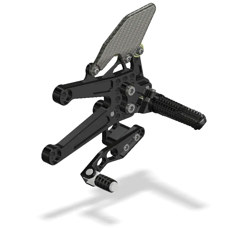 Attack Performance Rear Set Kit Yamaha YZF R1 07-08 - Black - Rear Set Kit