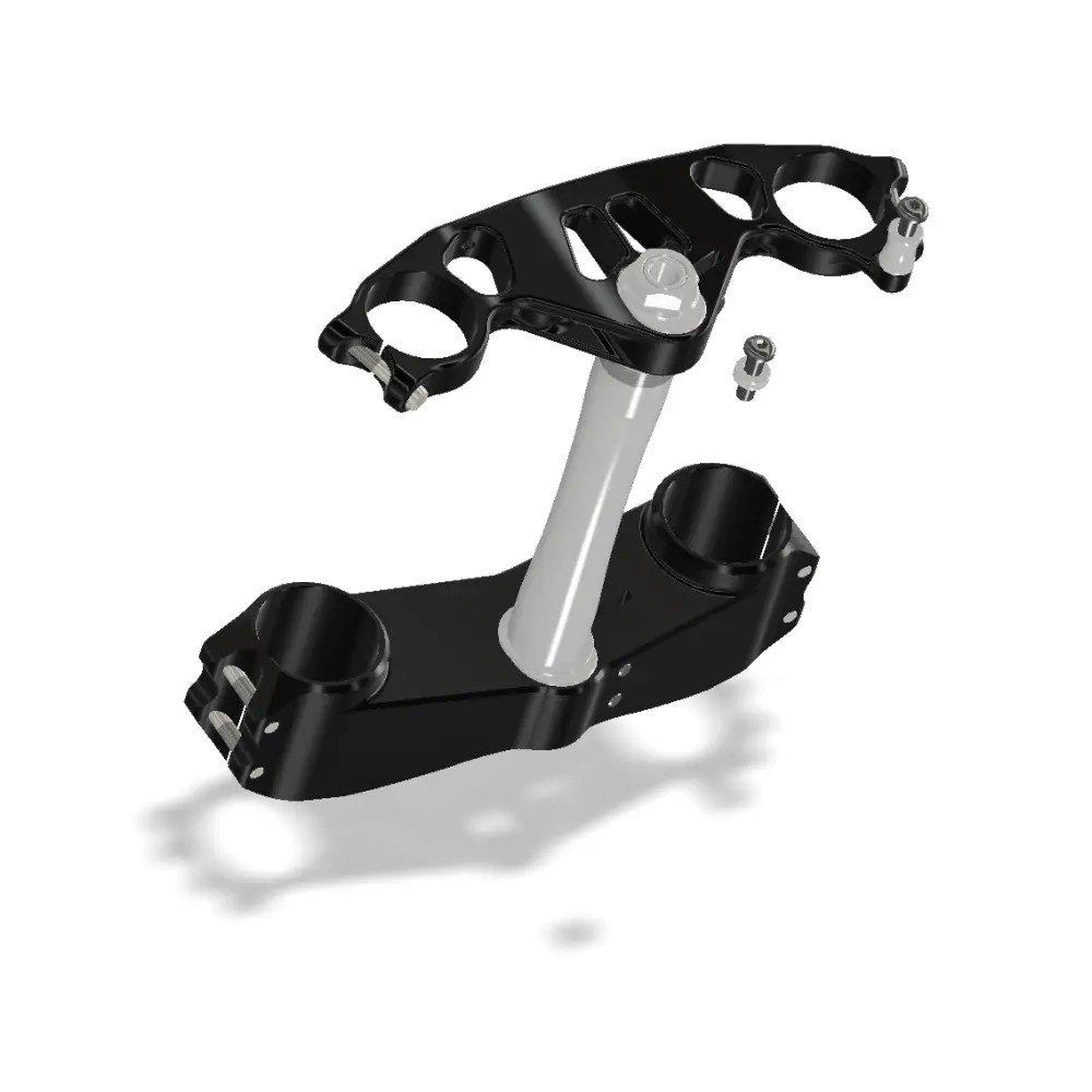 Attack Performance Triple Clamp Kit GP Kawasaki ZX-10 11-15 Black - Triple Clamps