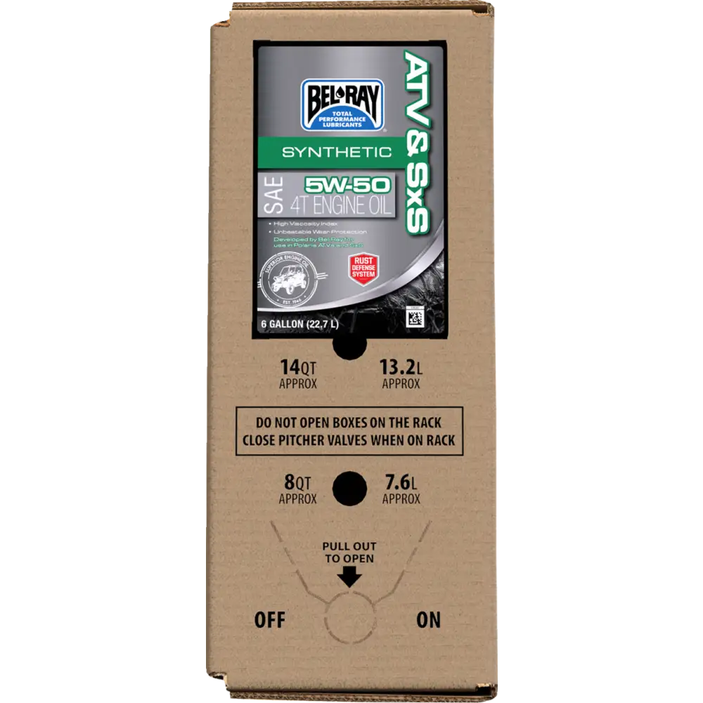 BEL-RAY ATV & SxS Synthetic Oil - 6 US Gal - Box in Bag 302664150033