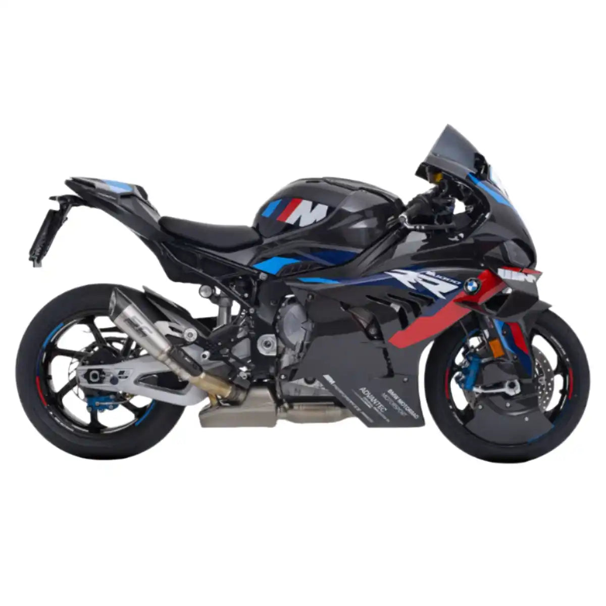 Black BMW motorcycle.