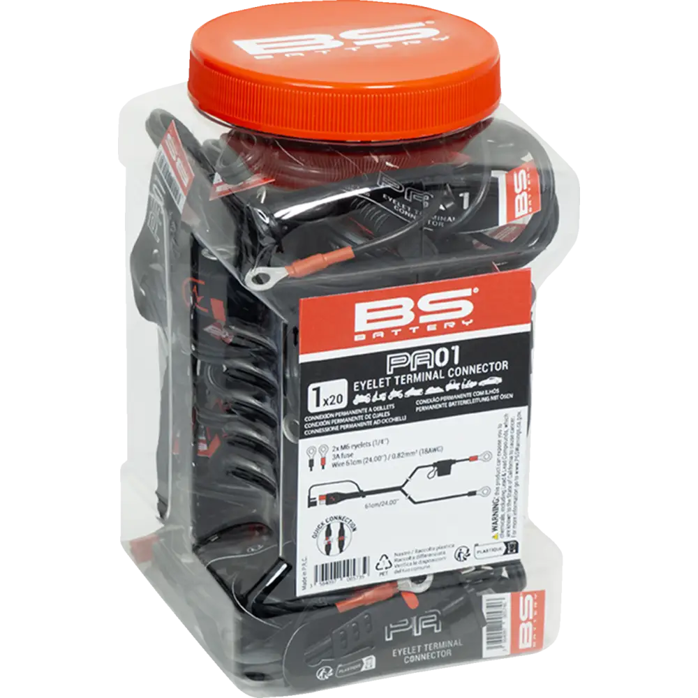 BS BATTERY Eyelet Connector - Battery - Wire Terminal - Black/Red - 20 Pack 700573