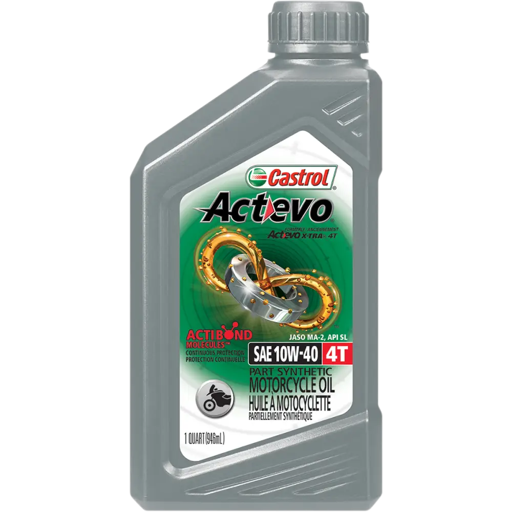 CASTROL Act Evo? Semi-Synthetic 4T Engine Oil - 10W-40 - 1 U.S. quart 15D7D2