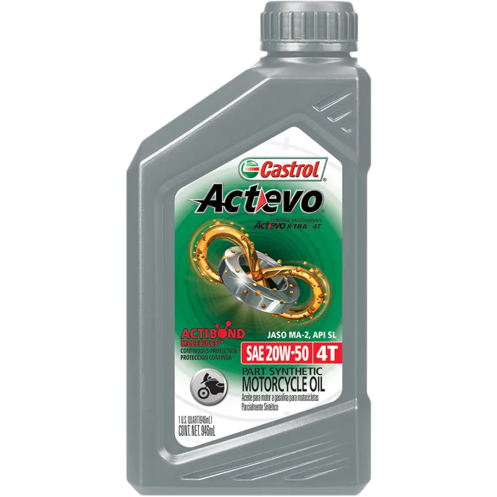 CASTROL Act Evo? Semi-Synthetic 4T Engine Oil - 20W-50 - 1 U.S. quart 15D7CF