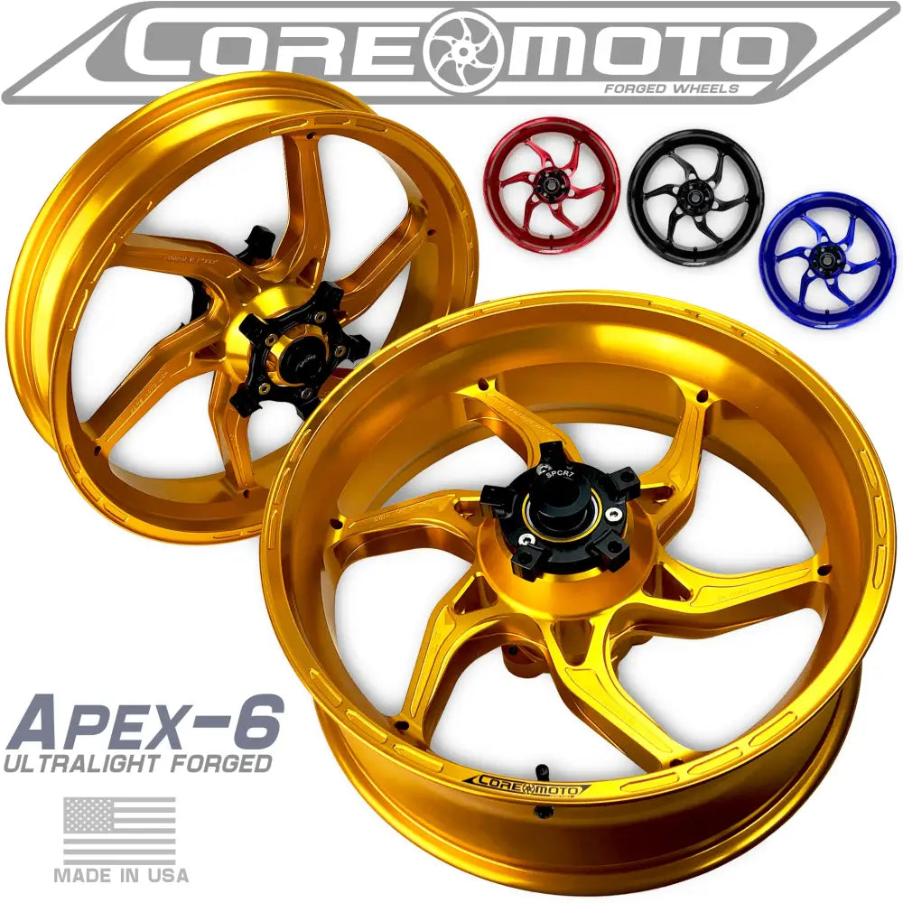 Core Moto APEX-6 Forged Aluminum Wheels for the BMW S1000R / S1000RR and HP4 (2015-2019) - wheels