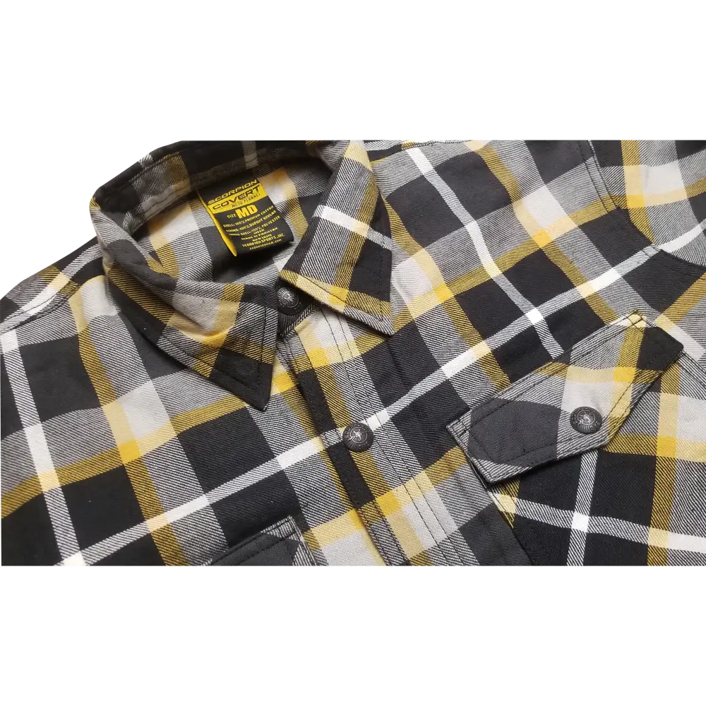 Covert Moto Flannel White/Yellow Lg