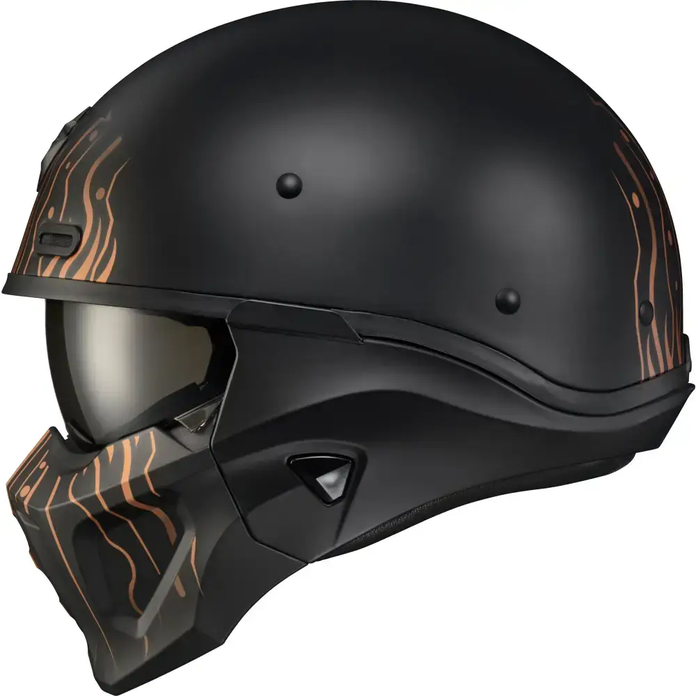 Covert X Open Face Helmet Tribe Matte Black/Copper 2x