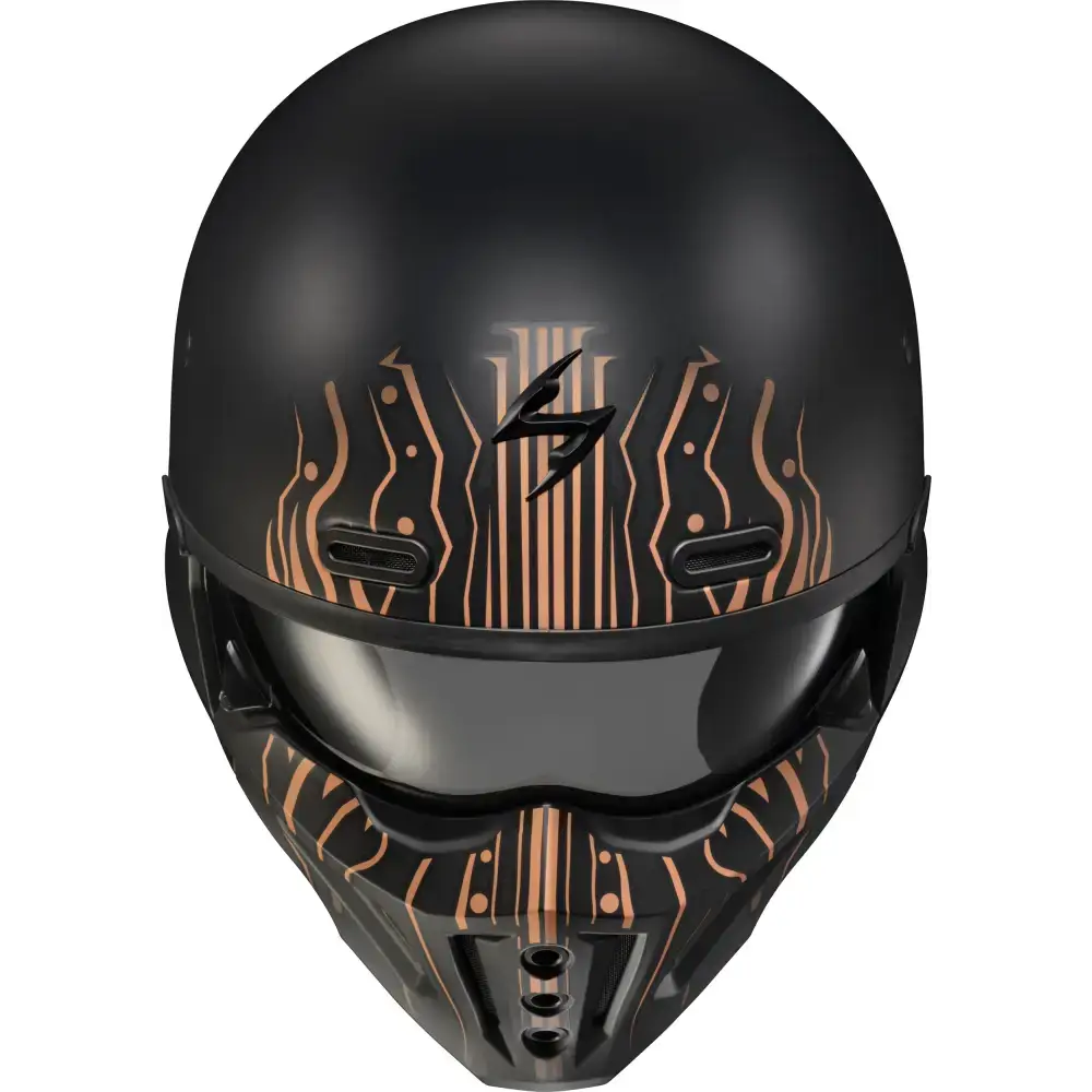 Covert X Open Face Helmet Tribe Matte Black/Copper 2x