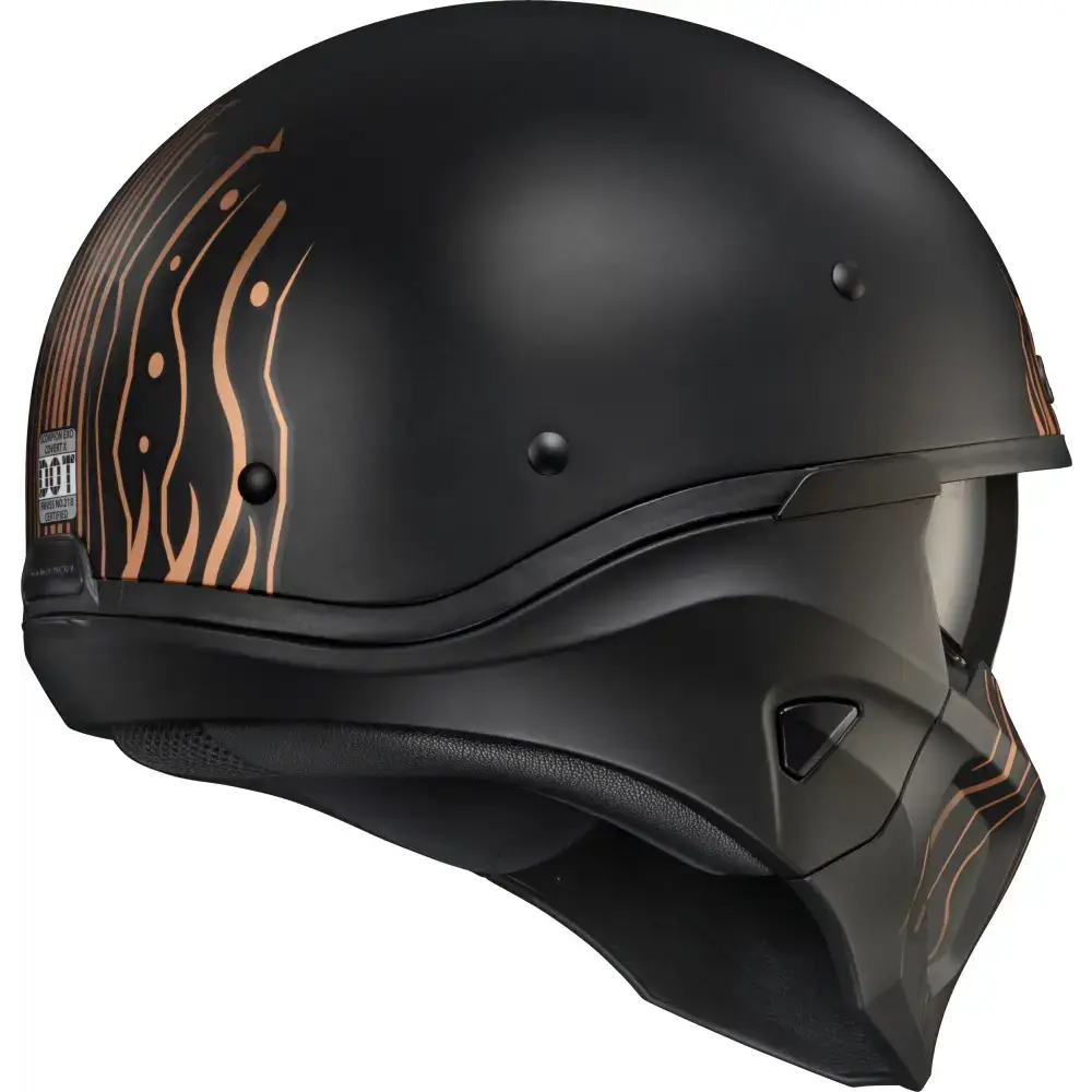 Covert X Open Face Helmet Tribe Matte Black/Copper 2x
