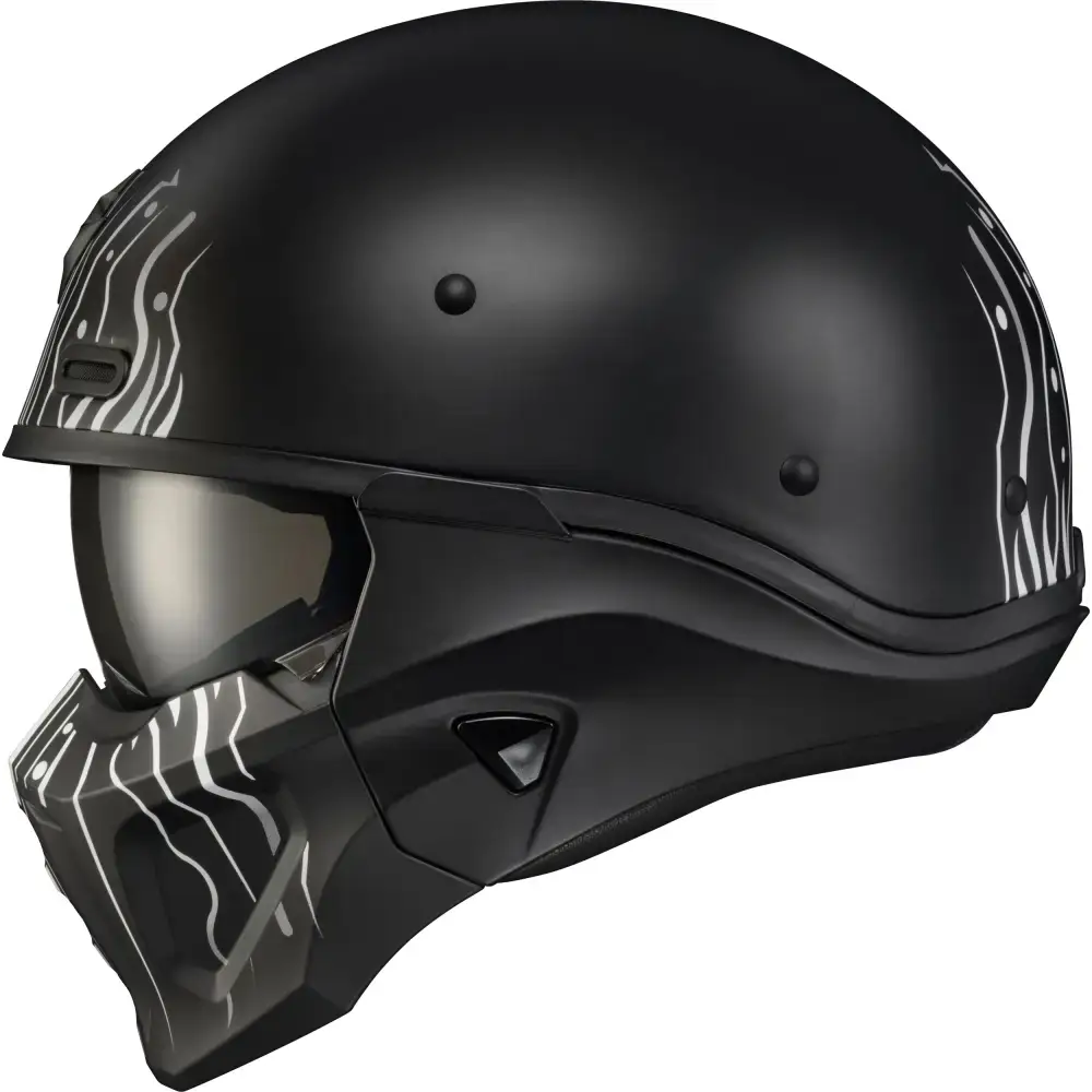 Covert X Open Face Helmet Tribe Matte Black/White 2x