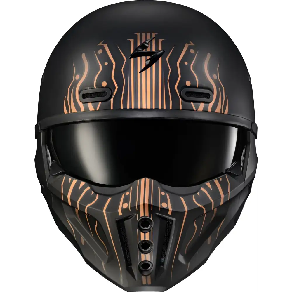 Covert X Open Face Helmet Tribe Matte Black/Copper 2x
