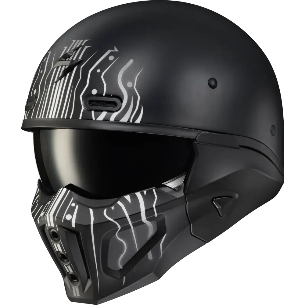 Covert X Open Face Helmet Tribe Matte Black/White Xl