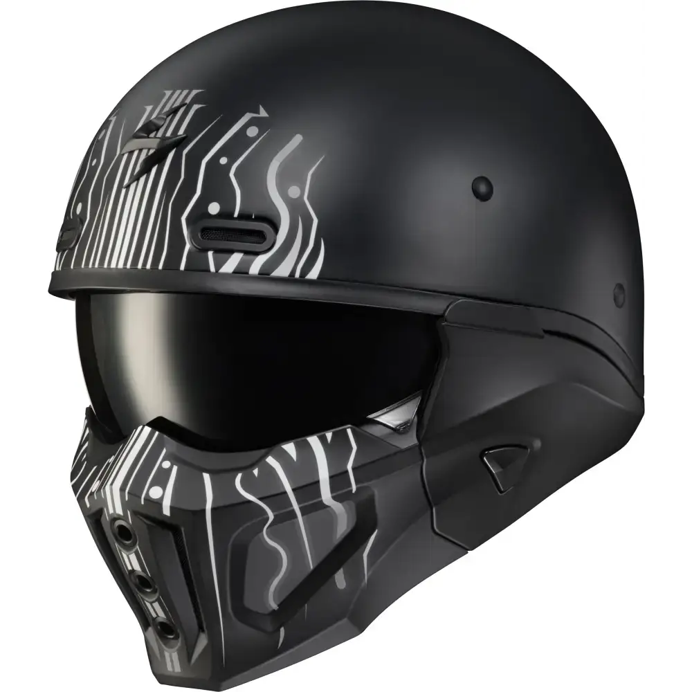 Covert X Open Face Helmet Tribe Matte Black/White 2x