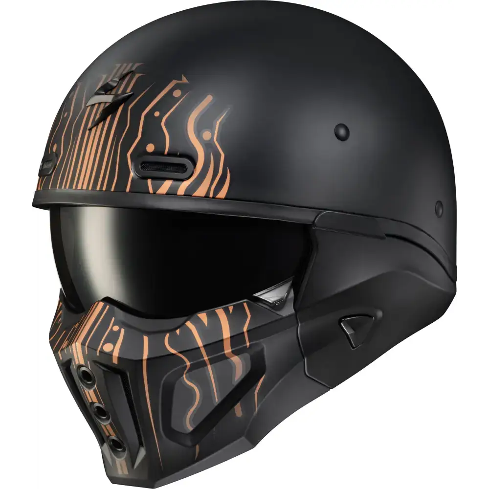 Covert X Open Face Helmet Tribe Matte Black/Copper 2x
