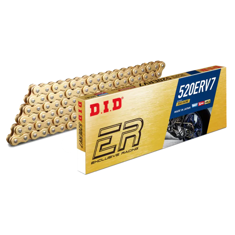 DID 520 ERV7 120-Link Chain Race Street GOLD Chain Open ERV-7