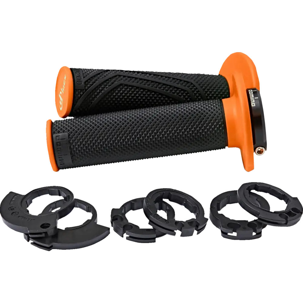 DOMINO D200 Lock-On Grips - Black/Orange D20046C4045H8-0