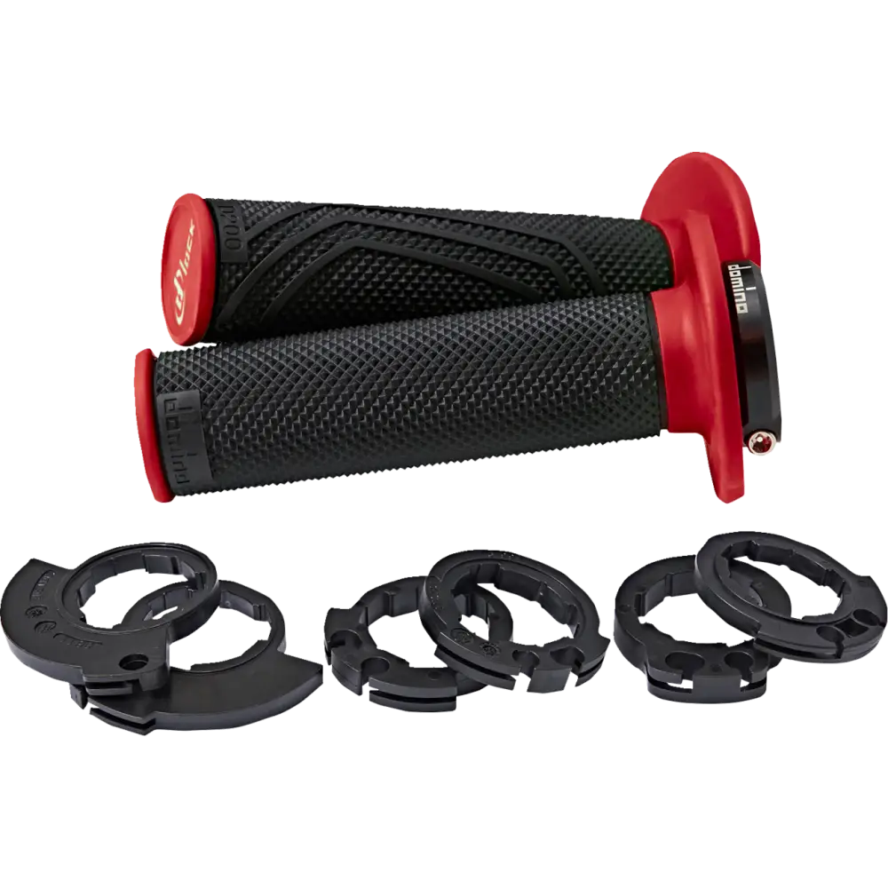 DOMINO D200 Lock-On Grips - Black/Red D20046C4042H8-0