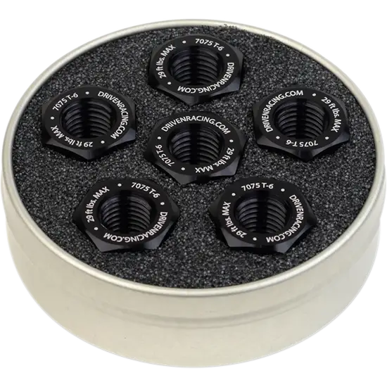 DRIVEN RACING Aluminum Sprocket Nuts - Black - M10 x 1.0 DSN6BK