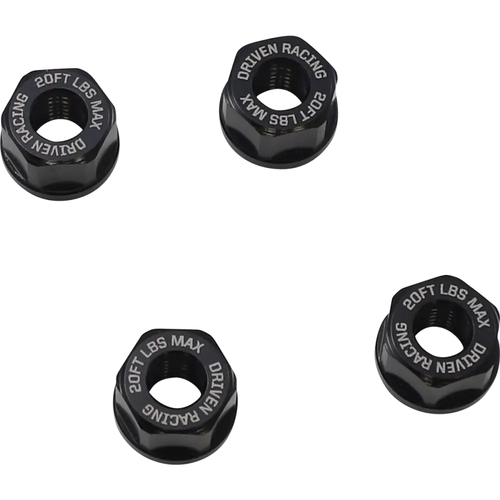 DRIVEN RACING Aluminum Sprocket Nuts - Black - M8 x 1.25 DSN-02-BK