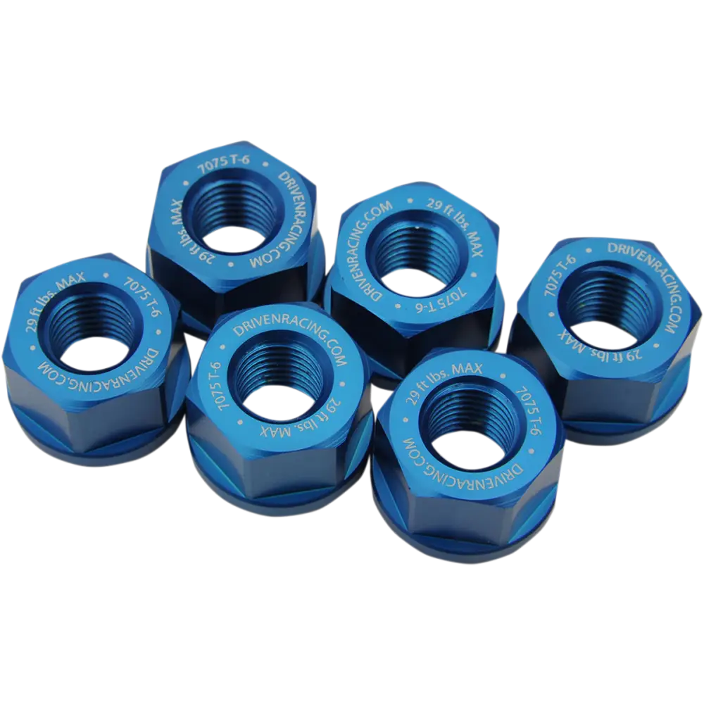 DRIVEN RACING Aluminum Sprocket Nuts - Blue - M10 x 1.25 DSNBL