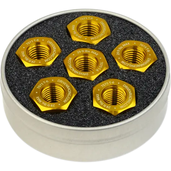 DRIVEN RACING Aluminum Sprocket Nuts - Gold - M10 x 1.0 DSN6GD