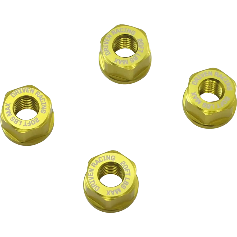 DRIVEN RACING Aluminum Sprocket Nuts - Gold - M8 x 1.25 DSN-02-GD