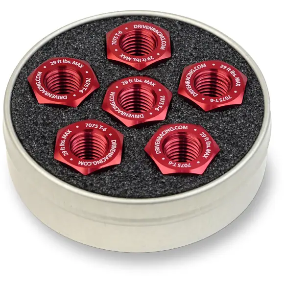 DRIVEN RACING Aluminum Sprocket Nuts - Red - M10 x 1.0 DSN6RD