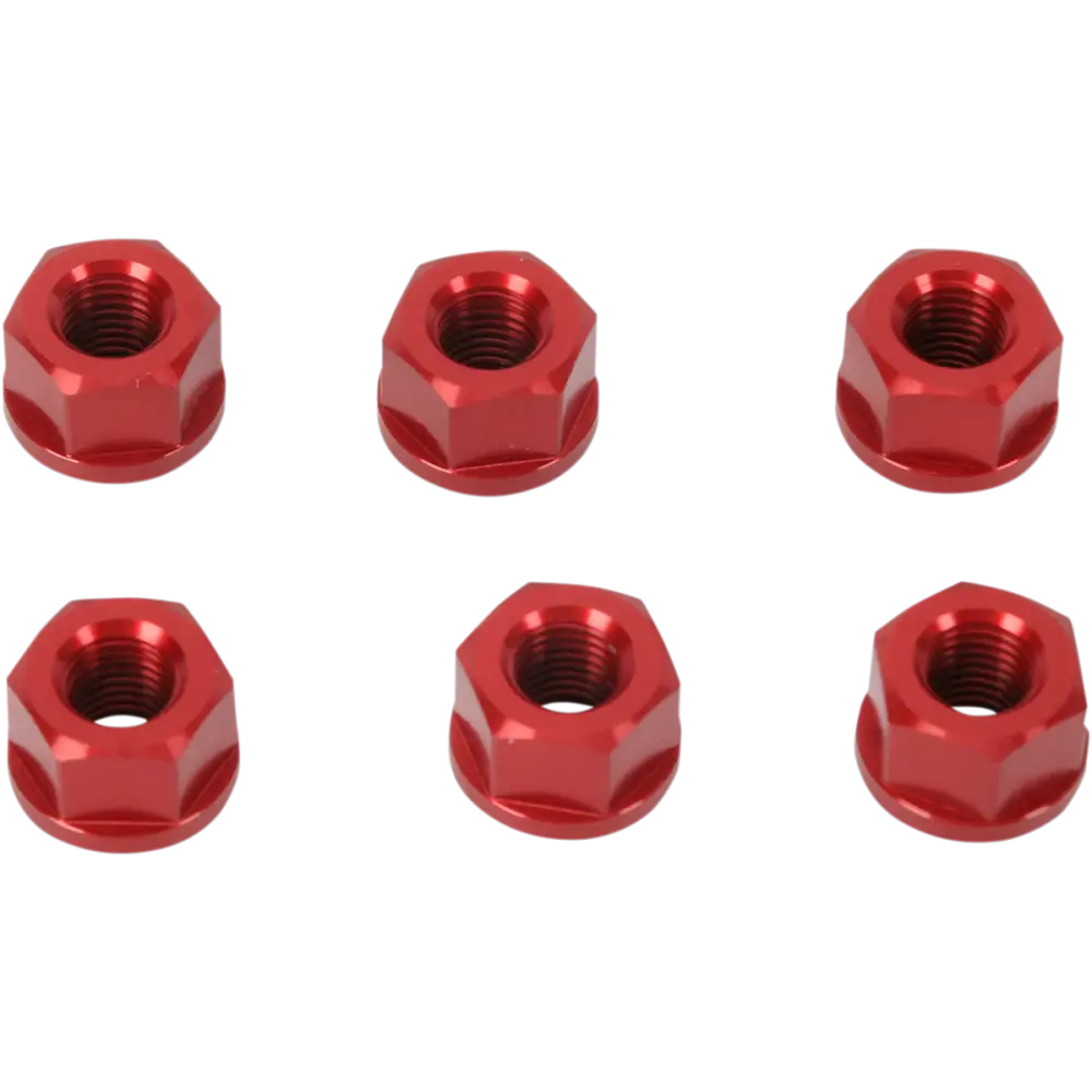 DRIVEN RACING Aluminum Sprocket Nuts - Red - M10 x 1.25 DSNRD