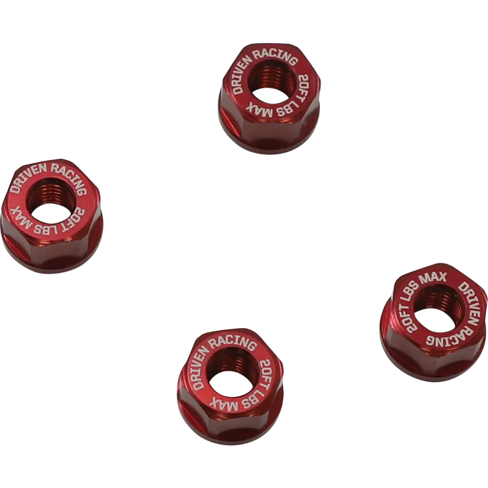 DRIVEN RACING Aluminum Sprocket Nuts - Red - M8 x 1.25 DSN-02-RD