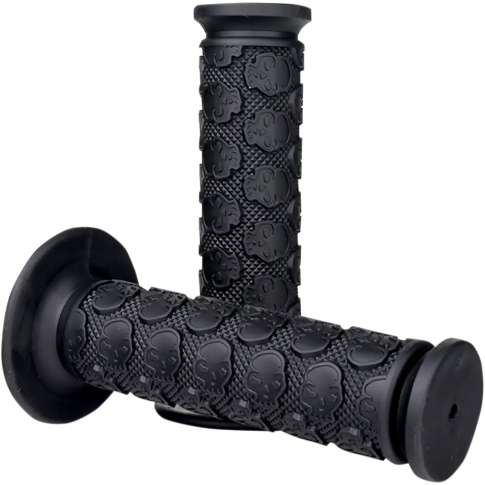 DRIVEN RACING Grips - Skully - Closed Ends - Black D701BK