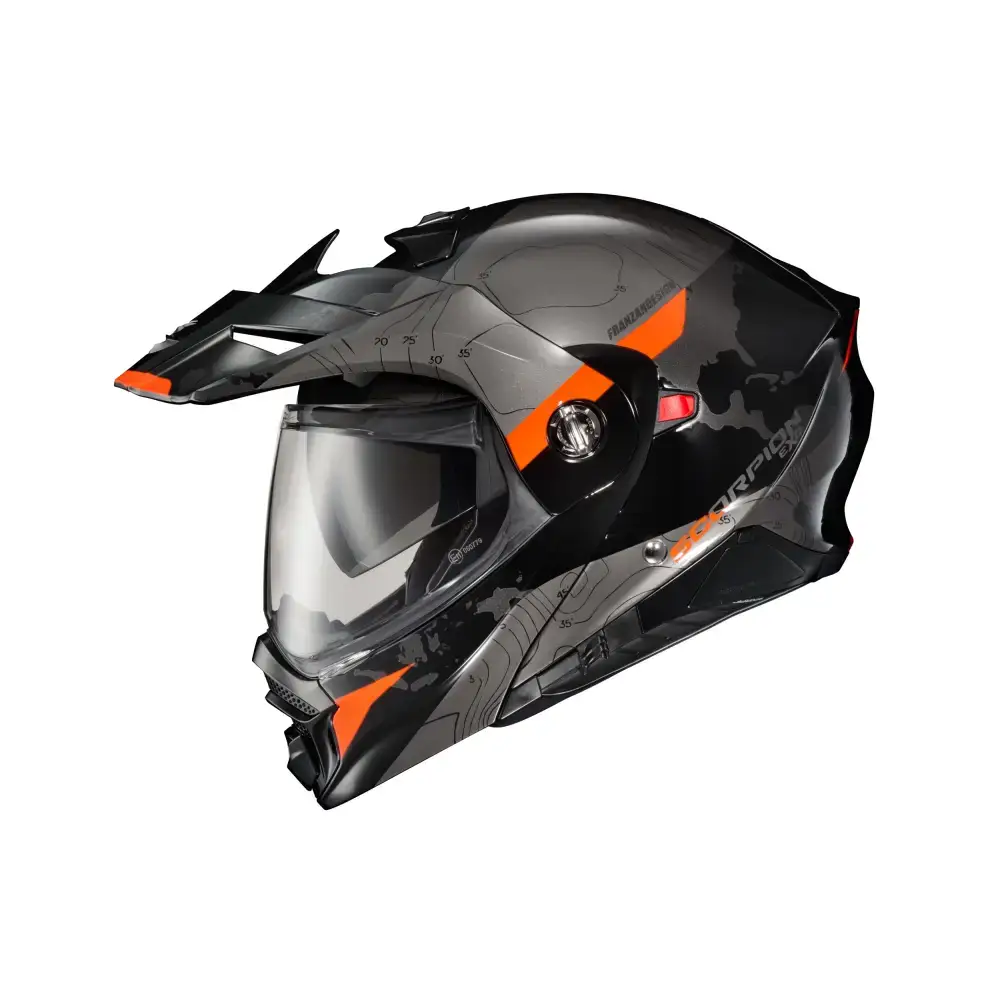 Exo At960 Modular Helmet Topographic Black/Orange 3x