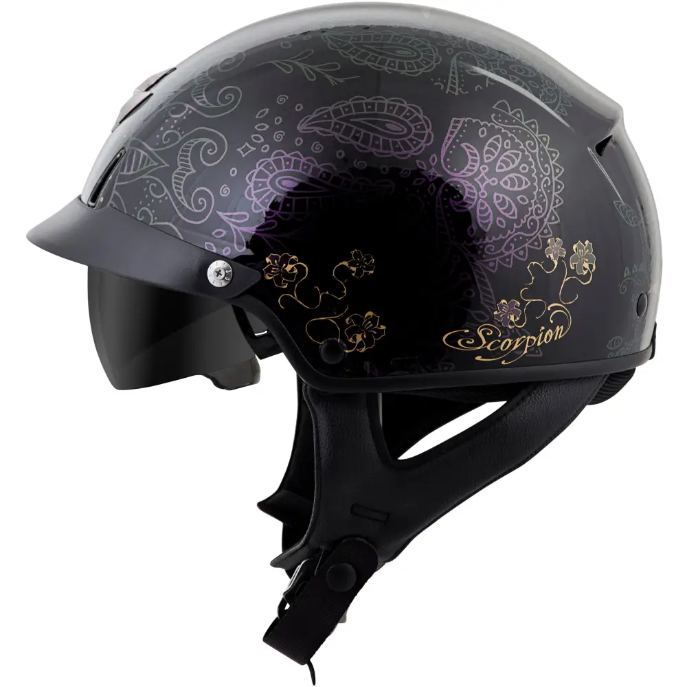 Exo C110 Open Face Helmet Azalea Black/Gold Sm
