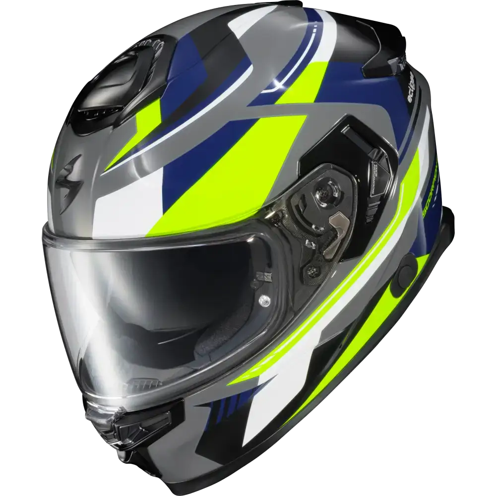 Exo Eclipse Full Face Helmet Lunar Grey/Hi Vis/Blue 2x
