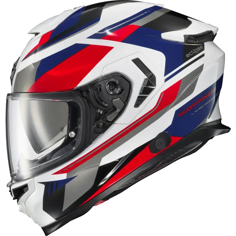 Exo Eclipse Full Face Helmet Lunar White/Red/Blue 2x