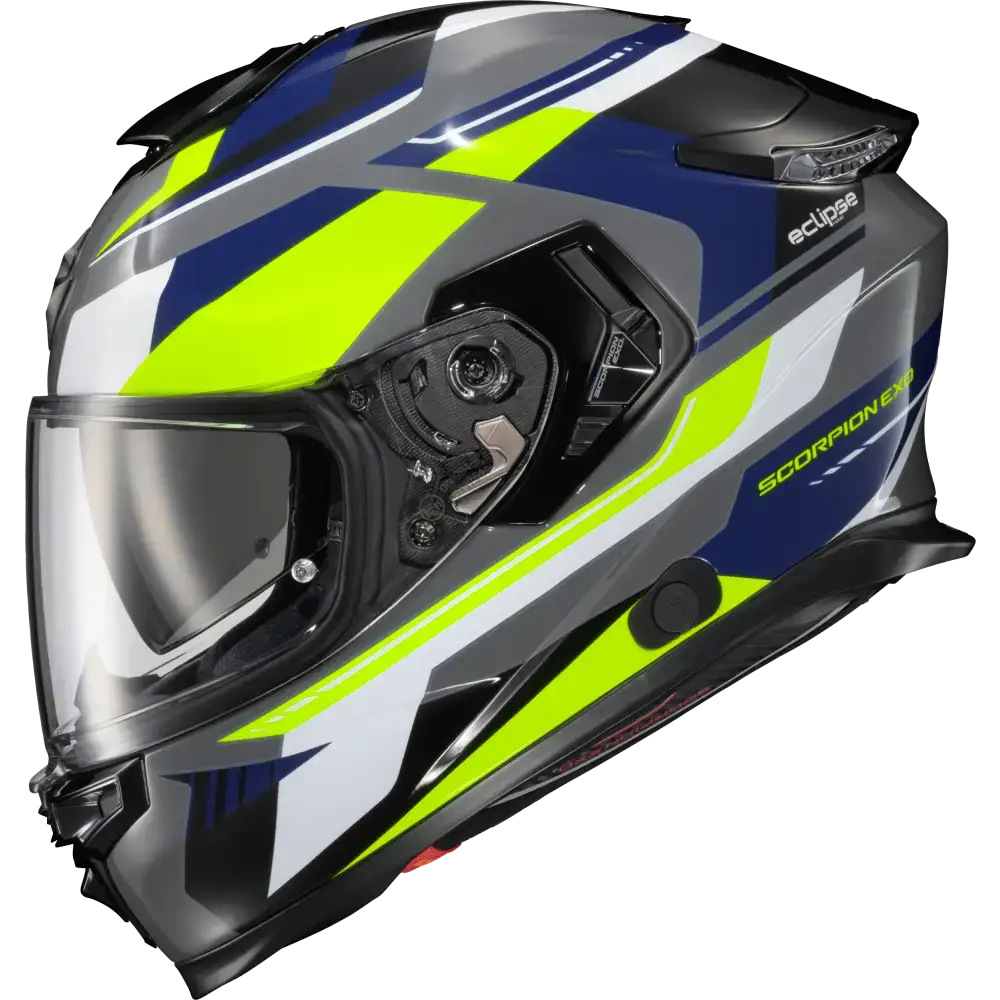 Exo Eclipse Full Face Helmet Lunar Grey/Hi Vis/Blue 2x
