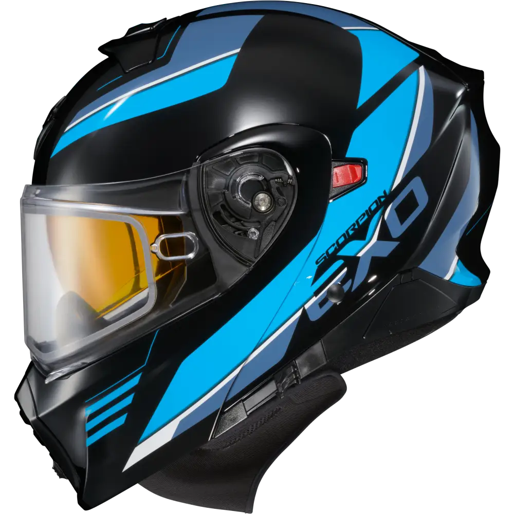 Exo Gt930 Cold Weather Helmet Modulus Blk/Blu Md (Dual Pane)