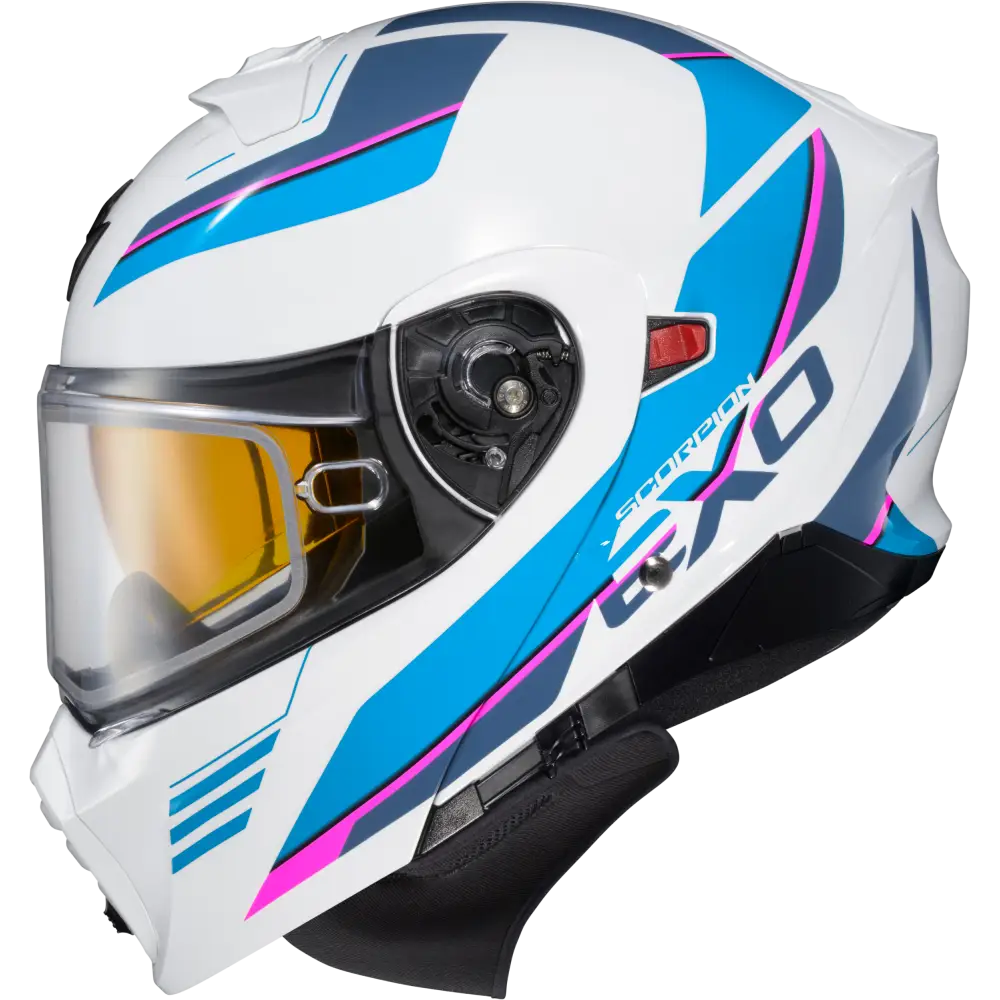 Exo Gt930 Cold Weather Helmet Modulus Wht/Blu Lg (Dual Pane)
