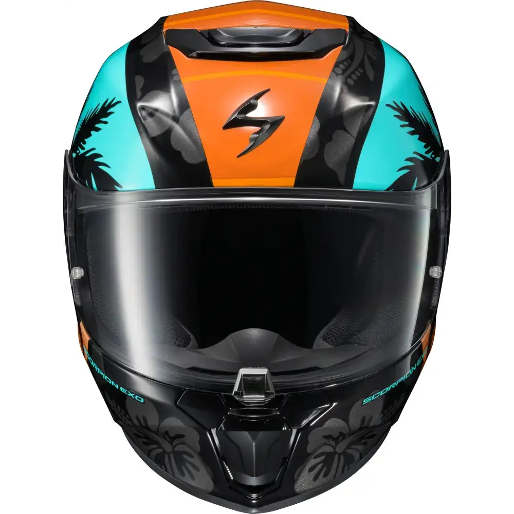 Exo R330 Full Face Helmet Tubbs Light Blue/Orange 2x