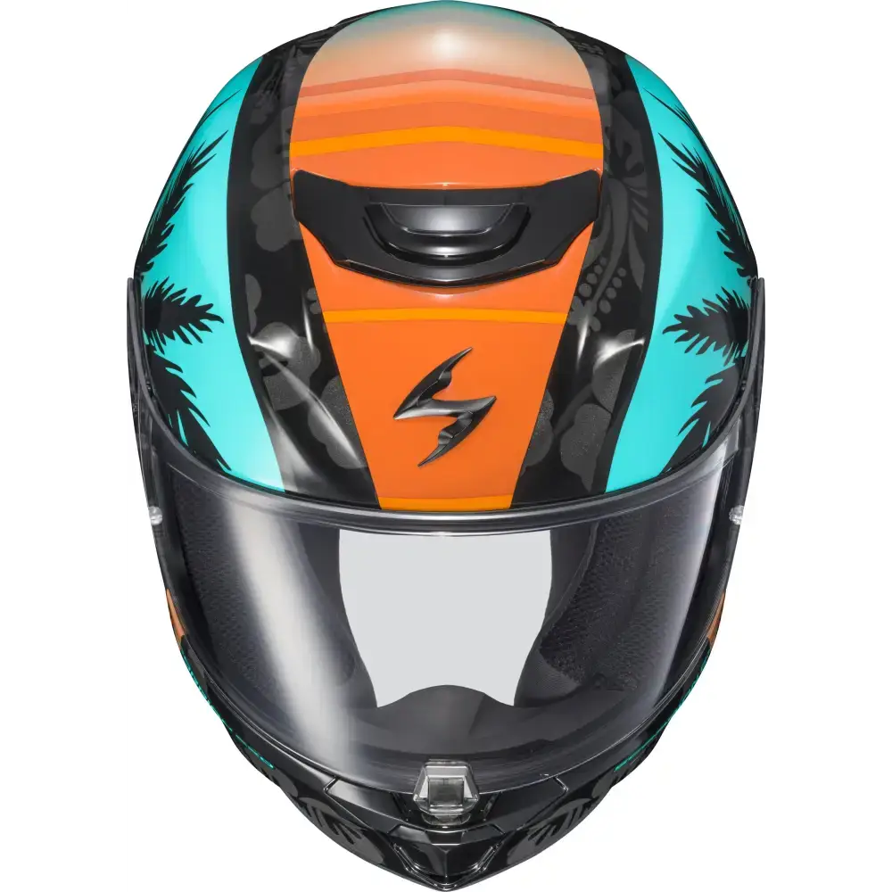 Exo R330 Full Face Helmet Tubbs Light Blue/Orange 2x