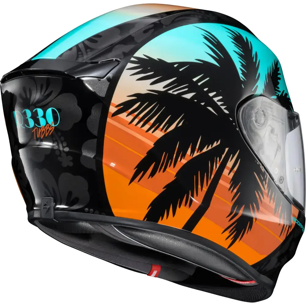 Exo R330 Full Face Helmet Tubbs Light Blue/Orange 2x