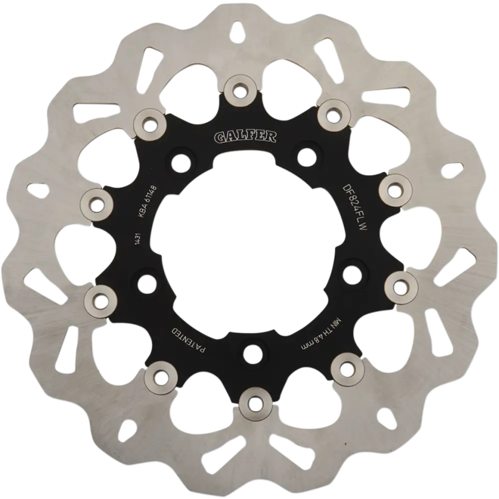 GALFER Wave? Brake Rotor - Rear - Black Carrier DF824CW